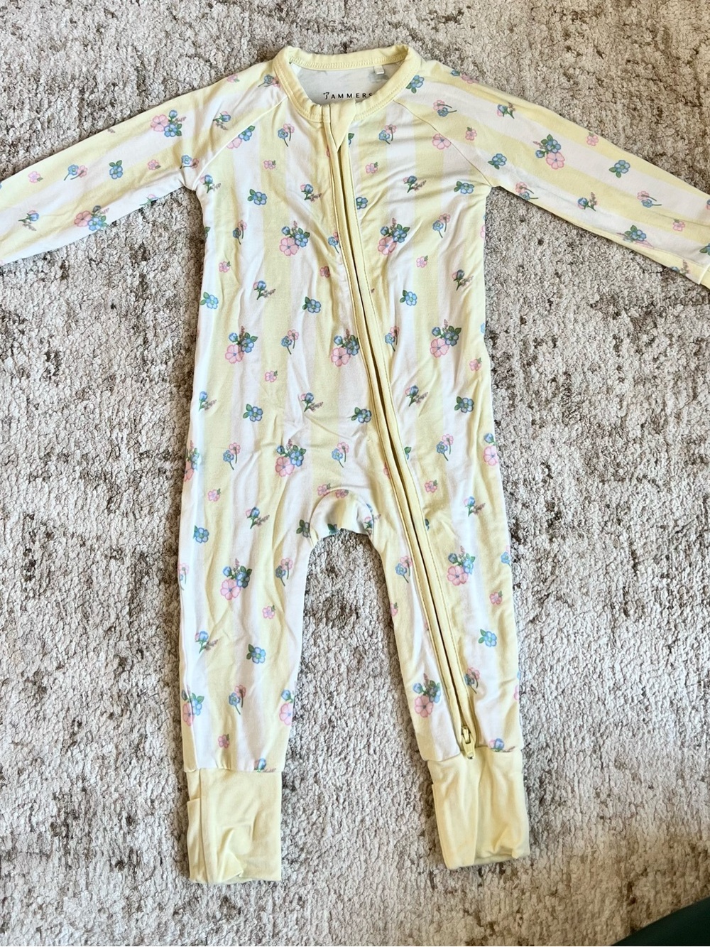 In My Jammers Harper Zipper Romper Convertible Bamboo Pajamas 0-3 months